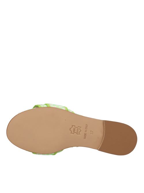 Mules in rafia e tessuto EMANUELA CARUSO | R02/BT10RAFIAQUADRVERDE-BIANCO